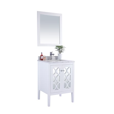 Laviva Mediterraneo, 24, White Cabinet & White Carrera Counter 313MKSH-24W-WC